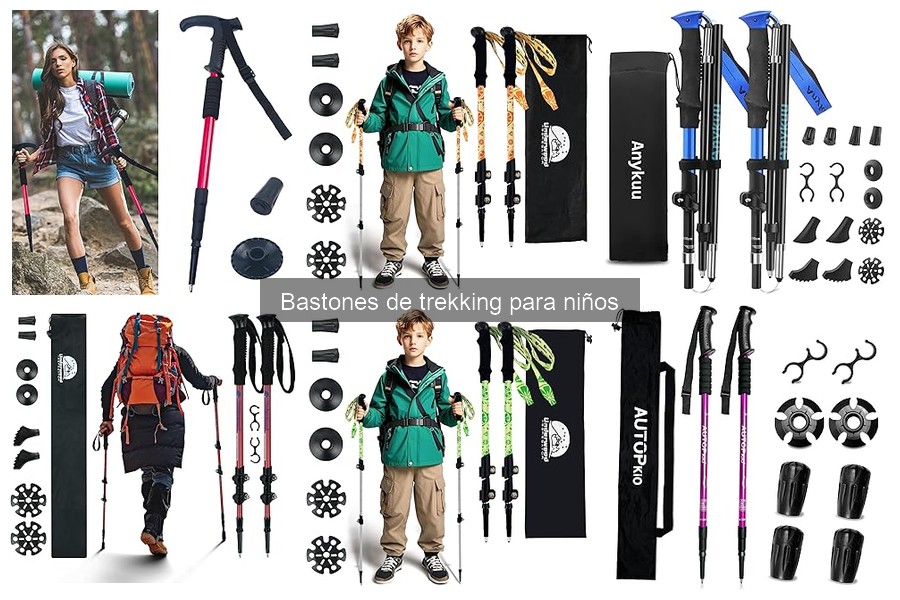 Instrucciones para usar bastones de trekking con niños