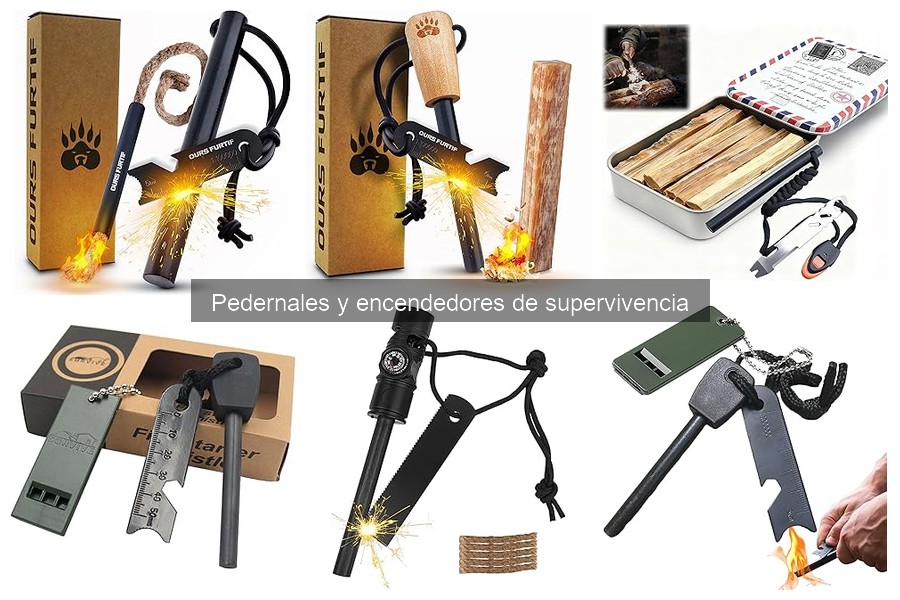 Tipos de pedernales y encendedores de supervivencia